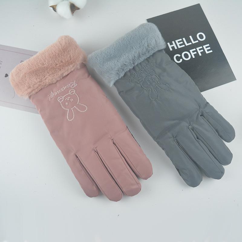 Autumn and winter women's velvet thermal gloves