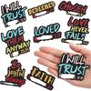 Encouraging Quotes Embroidery Cloth Sticker Inspirational Words Patch Sticker Computer Embroidery Label English Alphabet Embroidery Chapter Sticker Ir