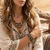 Wood Beads Boho Necklace Set Cord Hand Woven Jewelry Durable Wooden Bead Jewelry Set  Gift Giving