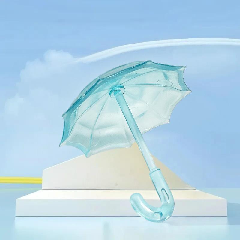 1Pcs Dollhouse Mini Transparent Plastic Umbrella Model Dollhouse Accessories For Doll House Decor Kids Pretend Play Toys