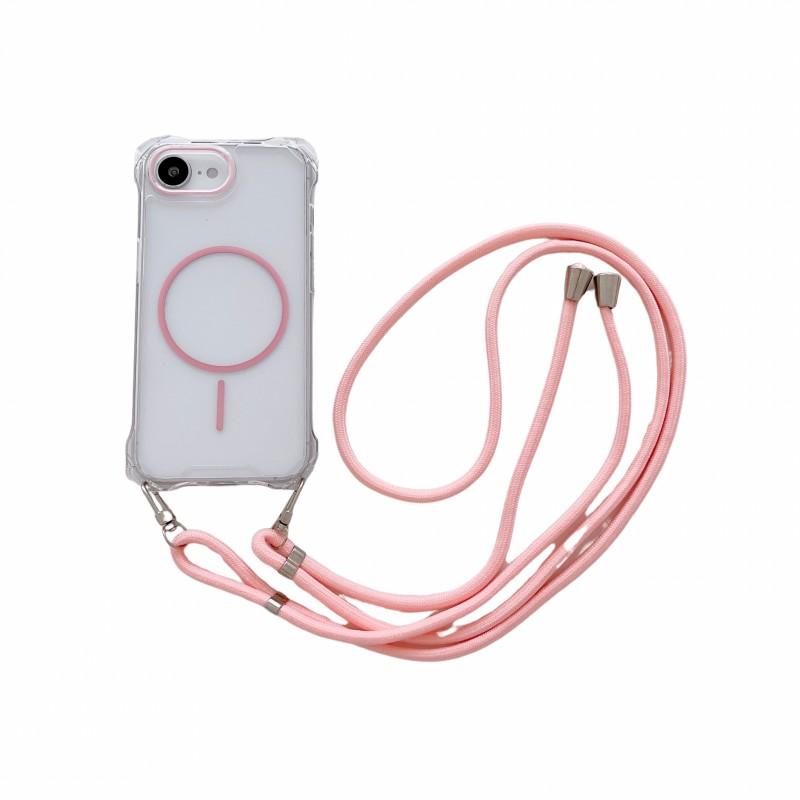 

Four Corner Lanyard Case For iPhone 17 16 13 12 15 Pro Max 14 Plus 16E Wireless Charge Magnetic Shockproof Crossbody Strap Cover for iPhone 16&Case & Strap