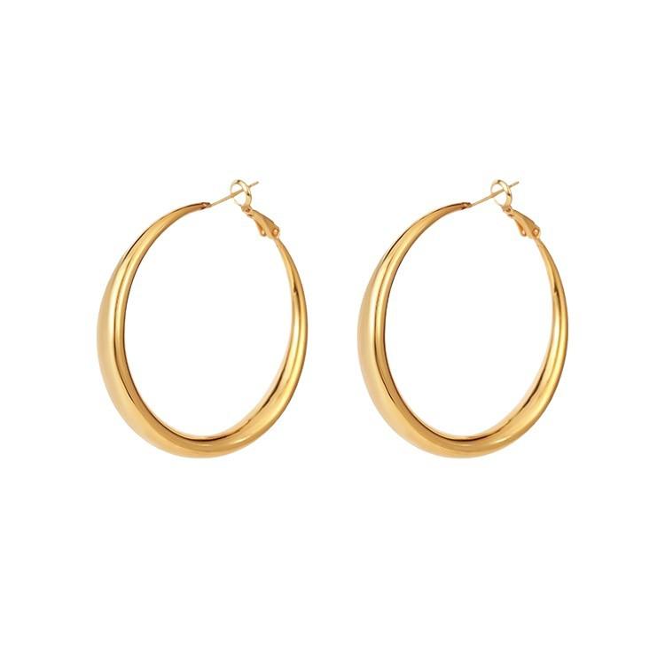Cold Wind Plain Ring Earrings, Retro Circle Niche Temperament Light Luxury Simple Earrings