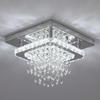 Modern Square Crystal LED Ceiling Light for Hallway, Foyer, Dining Room, or Balcony