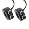 Handlebar Switch 3-button CNC-black Silver Circle Black Button (pair)