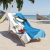 1pc Penguins Enjoying Winter Sledding Fun 2D Printed Microfiber Beach Towel, Quick Dry Super Absorbent. Great for Beach, Pool
