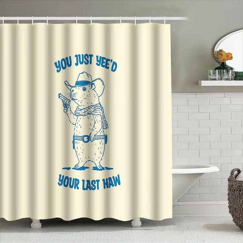 Western Cowhide Shower Curtain Farmhouse Rustic Country Bathroom Decor Set Vintage Cowboy Theme Shower Curtain Liner