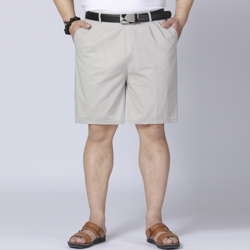 Men s Mid-aged Business Casual Cotton Shorts - Summer Thin, Loose Straight Mid-length, Five-point Dad s Suit Style 31 (24 inches) грязно-белый