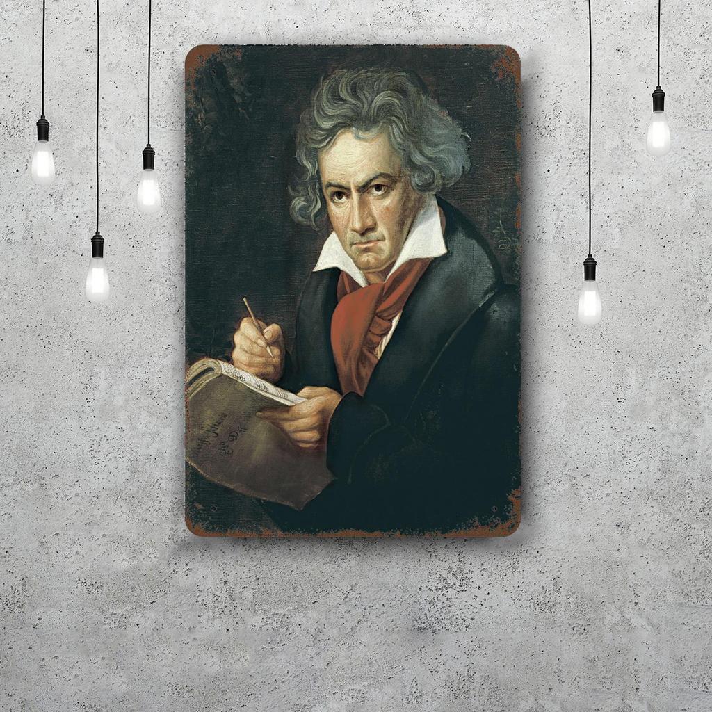 Segni Metallica Ludwig van Beethoven Decorazione Murale Segni di Latta Vintage Poster Metallica del Capitano Decorazione per Bar Pub Club Decorazione Murale