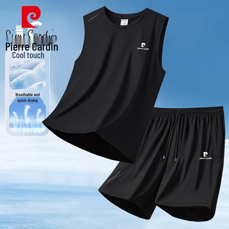 Pierre Cardin Men's Summer Ice Silk Vest & Shorts Set