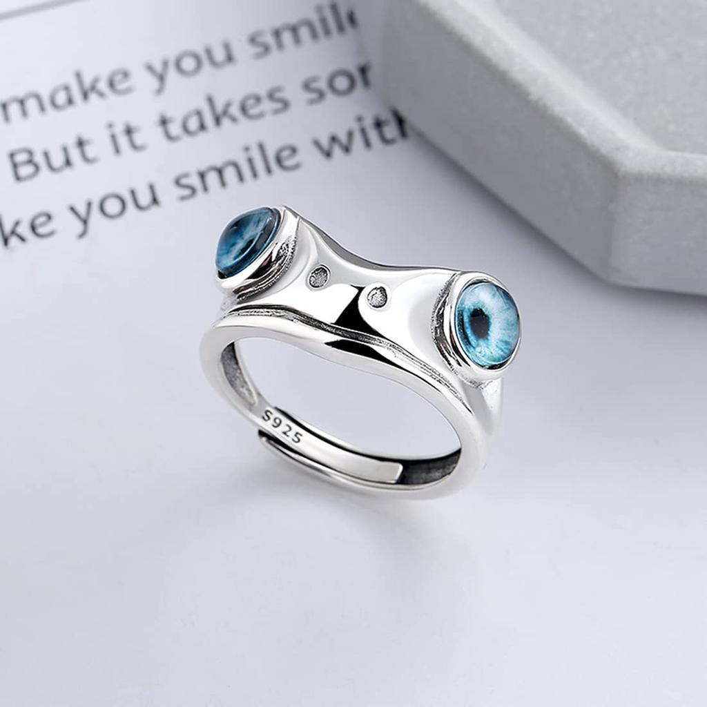 Einheitsgröße 925 Sterlingsilber Tier Frosch Verstellbares Modeaccessoire [Rockyu] Damenring, Meistens, Silber, Ring, Ring, Stilvoll, Party, Weihnachten,