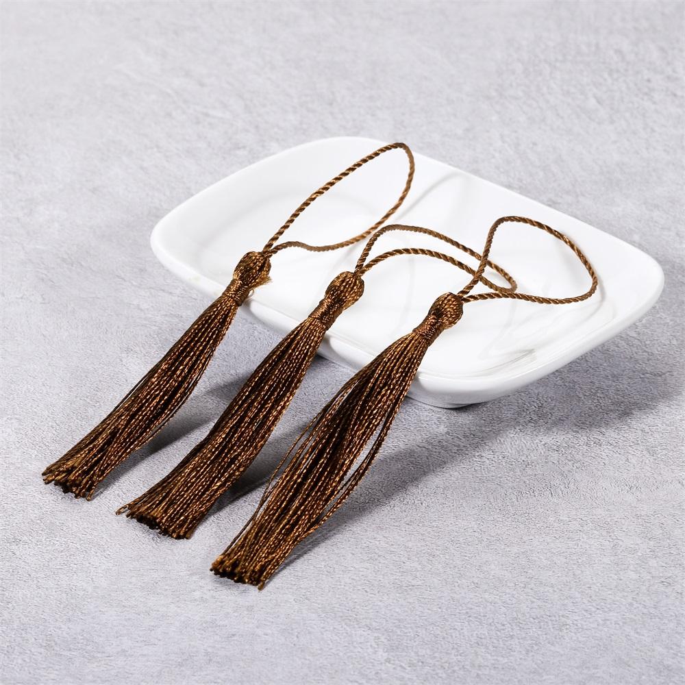 

10Pcs/Pack Fringe Trim Sewing Curtains Hanging Rope Silk Tassels Jewelry Accessories DIY Wedding Decor Supplies Wholesale 10Pcs кофейный