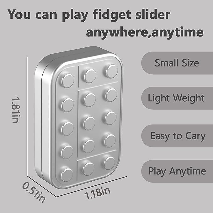 Metall EDC Fidget Slider Magnetischer Baustein Schieberegler Haptischer Schieberegler Antistress Fidget Spielzeug Erwachsenen Stressabbau Spielzeug ADHS Autismus