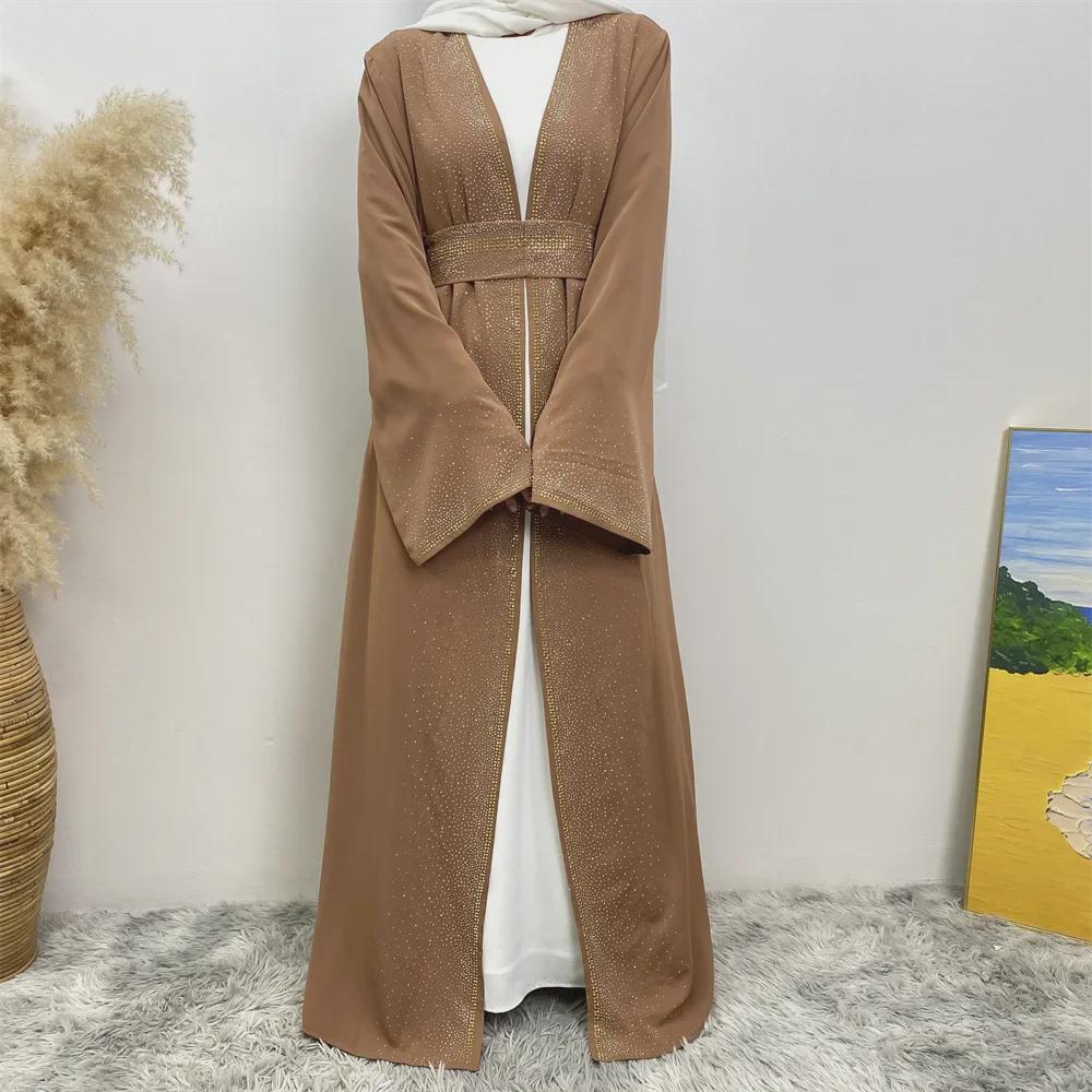 Dubai Hot Sale: Diamond Lace-Up Cardigan Dress with Pocket 2010