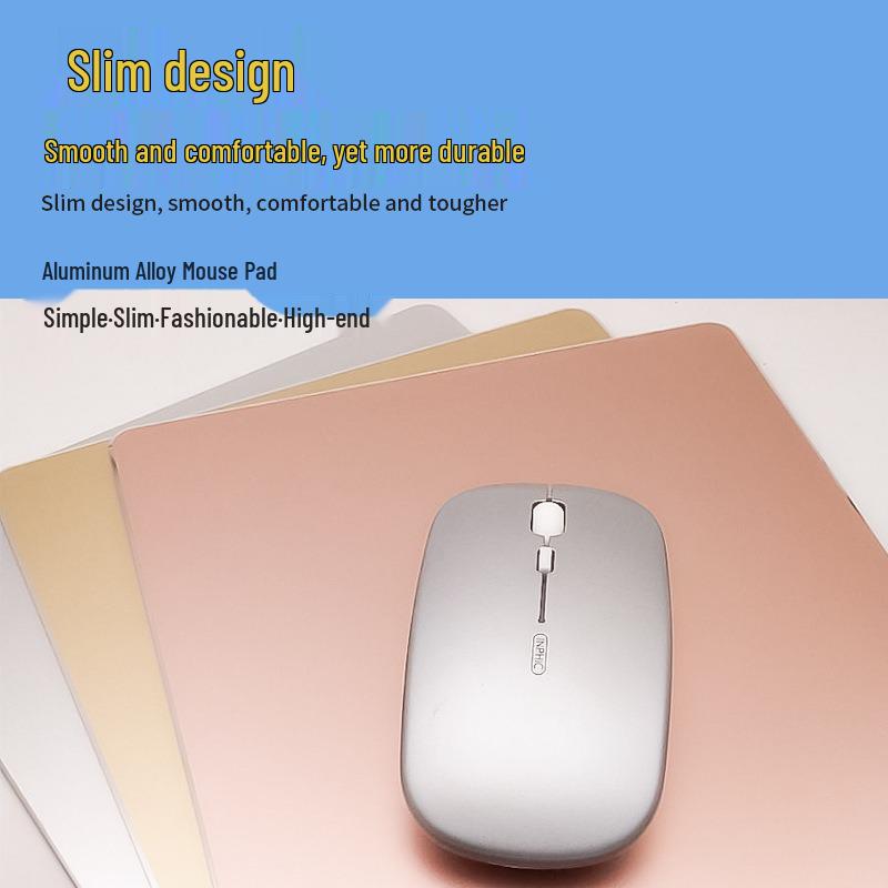 Large Non-slip Stain-resistant Aluminum Mouse Pad, 220x180mm, Customizable