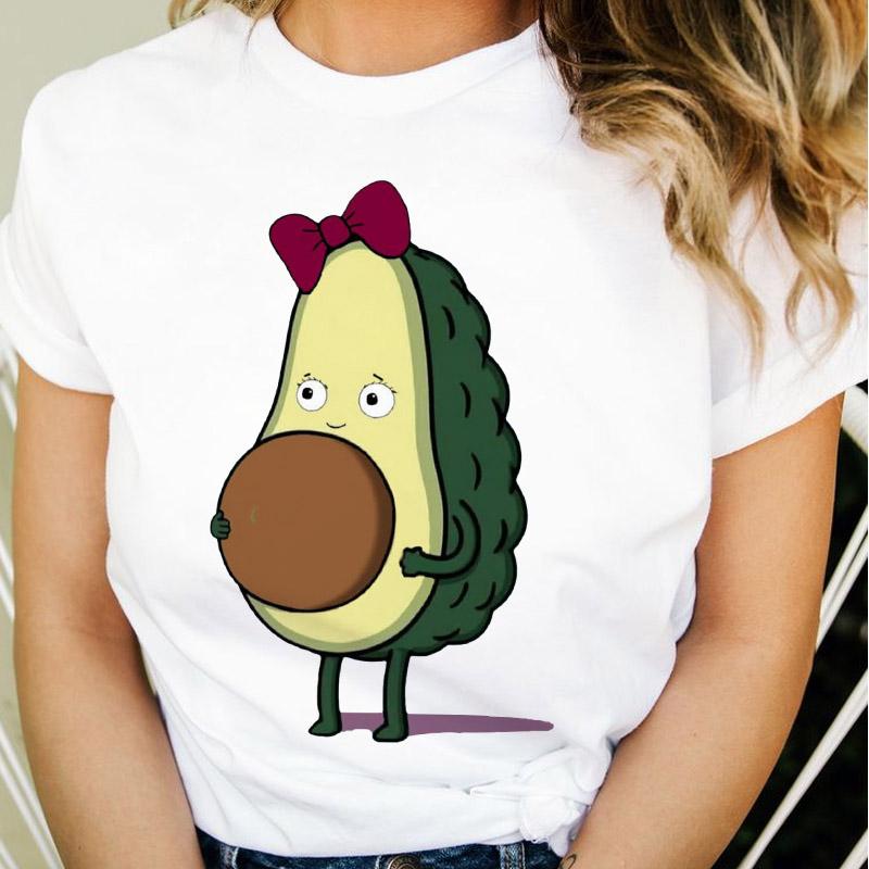 Summer Tshirt Women Cute Avocado Yoga Kawaii Clothes Ladies Tees Tops Graphic Printed Streetwear Kawaii T Shirt Female T-Shirt