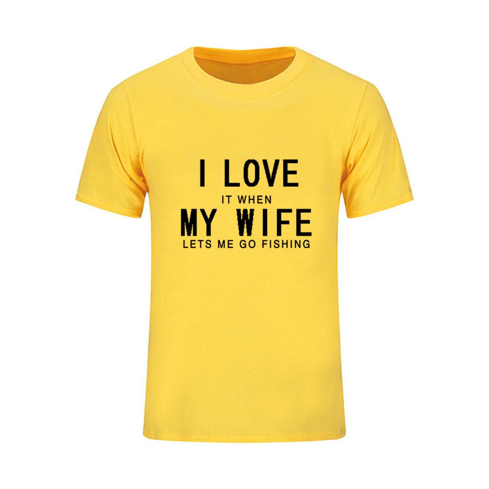 Men S T Shirts I Love My Wife Slim Fit Simple Style Tees Crew Neck