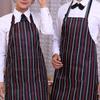 Waterproof Cleaning Bib Apron Stripe Design Adjustable Polyester Cotten Apron with Tool Pockets for Men Women Oil Stain Resistant Chef Apron