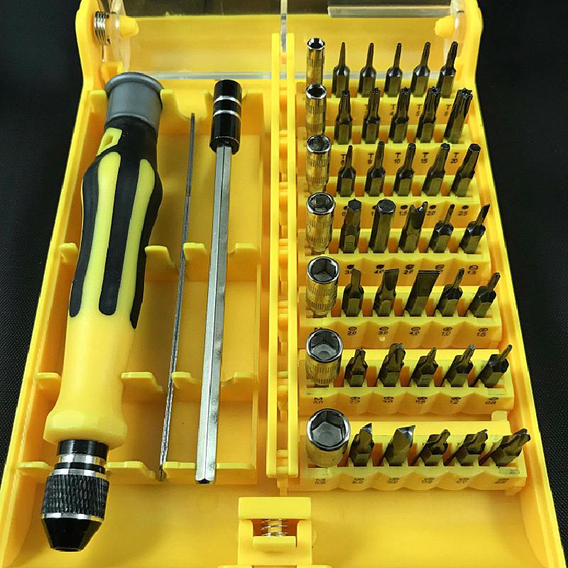 45-in-1 Multifunktionales Reparaturwerkzeugset mit magnetischen Schraubendreherbits für Mobilgeräte, Tablets, Uhren und Heimwerkerbedarf