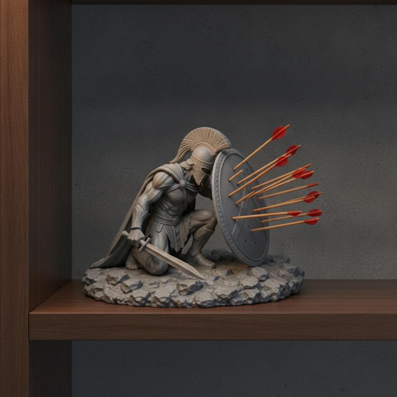 Spartan Warrior Statue Toothpick Holder Creative Greek Figurine Resin Desktop Decor for History Collectors Home Gift