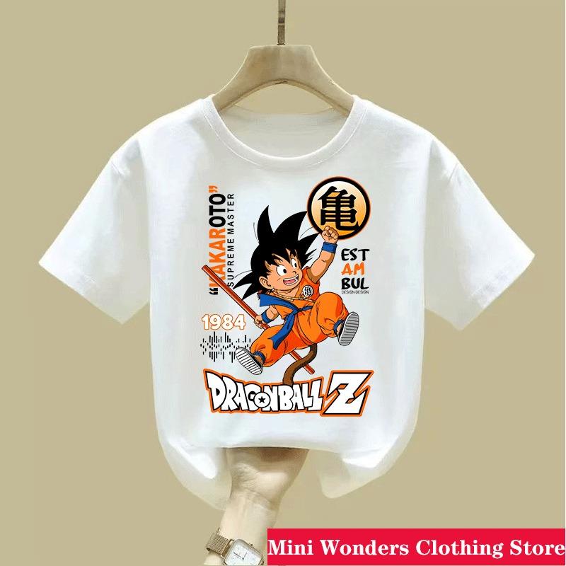 Anime Dragon Ball Son Goku Print Kids T Shirt Summer Fashion Casual T-shirt Boy Girl Unisex Children's Clothing Tshirt Tops