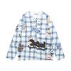Amerikanischer Retro-Cartoon-Print Cardigan Pullover für Paare Lockerer Schnitt Langarm Lässiges Oberteil