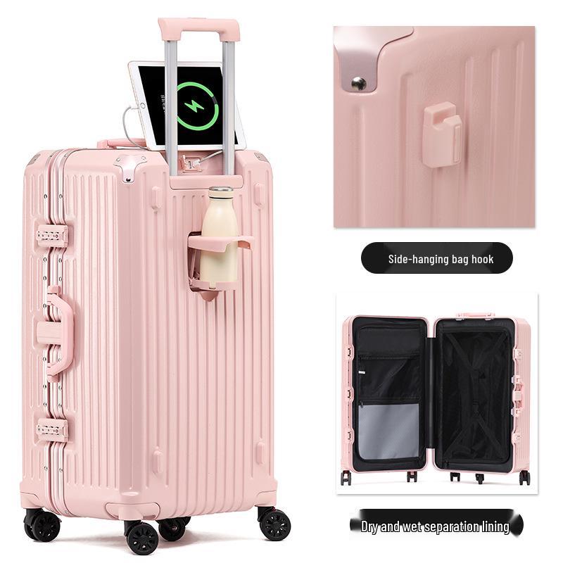 30" Extra-Large Capacity Aluminum Trolley Case with Universal Wheels & Charging Port