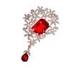 Elegant Floral Brooch for Women Vintage Inspired Alloy Crystals Embellished Accessory for Weddings Parties Daily Wear