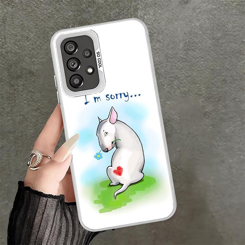 Bull Terrier Dog Cute Puppies Soft Phone Case for Samsung A17 A16 A15 A14 A13 A57 A56 A55 A54 A53 A37 A36 A35 A34 A33 A26 A25 A2