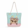 Cartoon animals print thick rope single-shoulder beach bag 7270 KTB