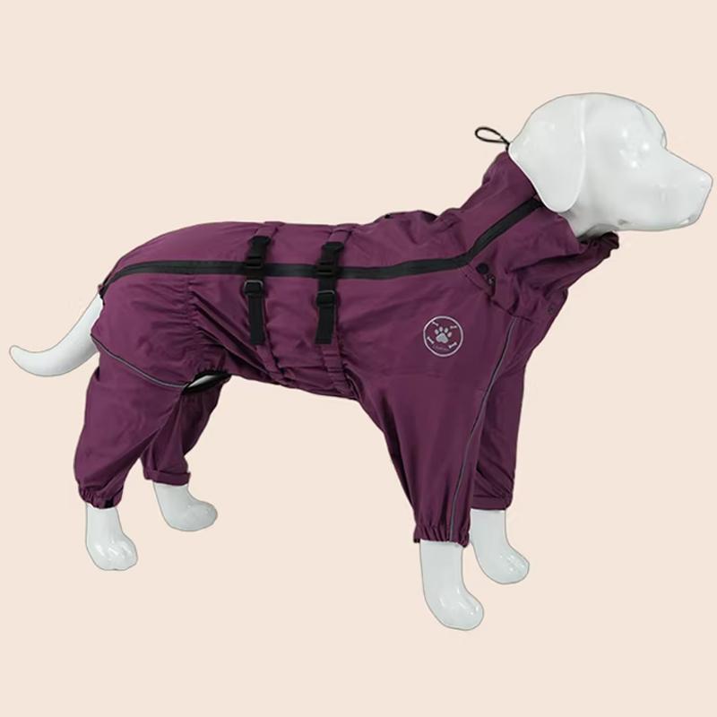 Waterdichte Hondenkleding Reflecterende Regenjas Rode Hondenkleding Herfst Winter Hond Regenjas Voor Grote Honden (Purple,XL) paars