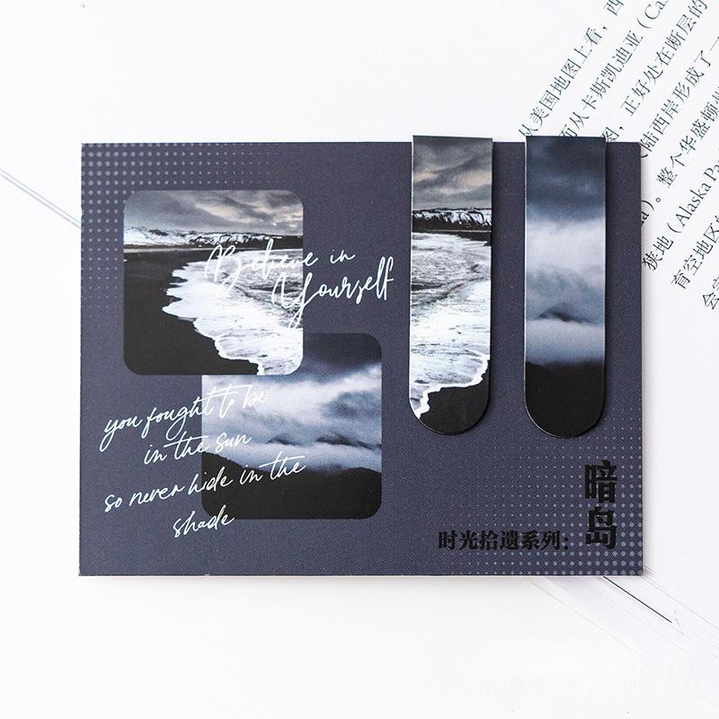 

Creative Magnetic Bookmarks Beautiful Landscape Book Pages Marker Students Back To School Supplies Aesthetic Stationery Gifts синий