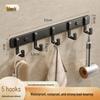 Space-Saving Aluminum Bathroom Towel Rack with Hooks for Wall or Door Mounting