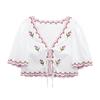 Jnleaog Autumn New Women's Clothing Fashion Style Stylish Florals Embroider Poplin Tops 1281793