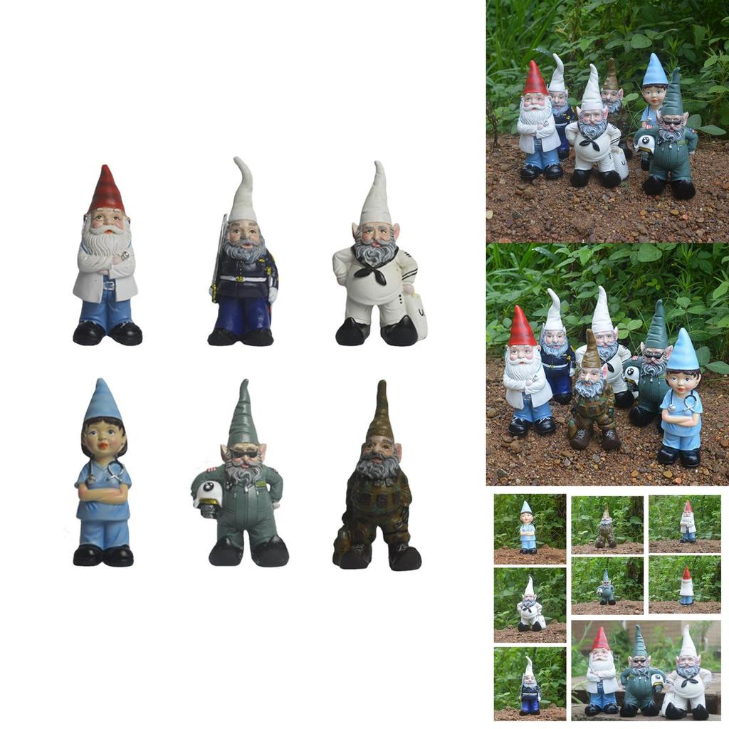 New Design Resin Gnome Elf Doctor Nurse Tree Sailor Pilot Figurine