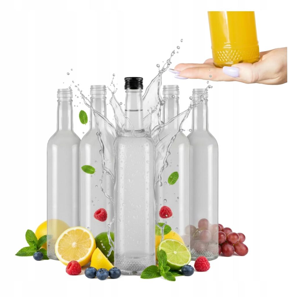 40X Butelki Szklane Kryształ 500 Ml Butelka Na Bimber Nalewki Wódkę