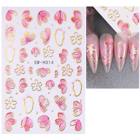 Floral Nail Art Stickers Self-adhesive Spring Summer Flower Pattern Women Manicure Decoration Decals Home Salon DIY Nail Supplies