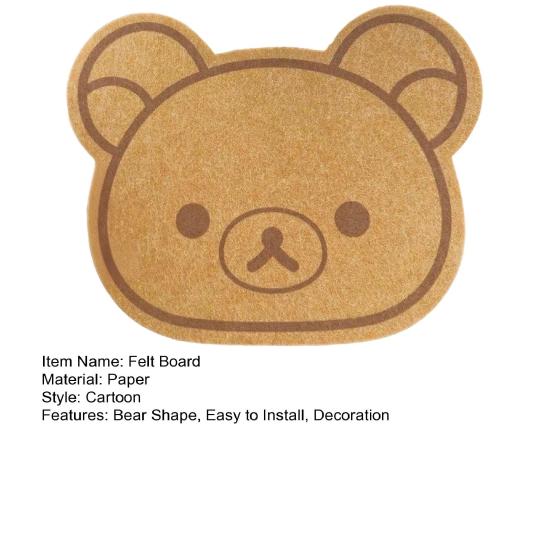1/2Pcs Cartoon Bear Felt Board Home Office Living Room Wall Mount Animal Shape Memos Notes Photo Message Board Decoration