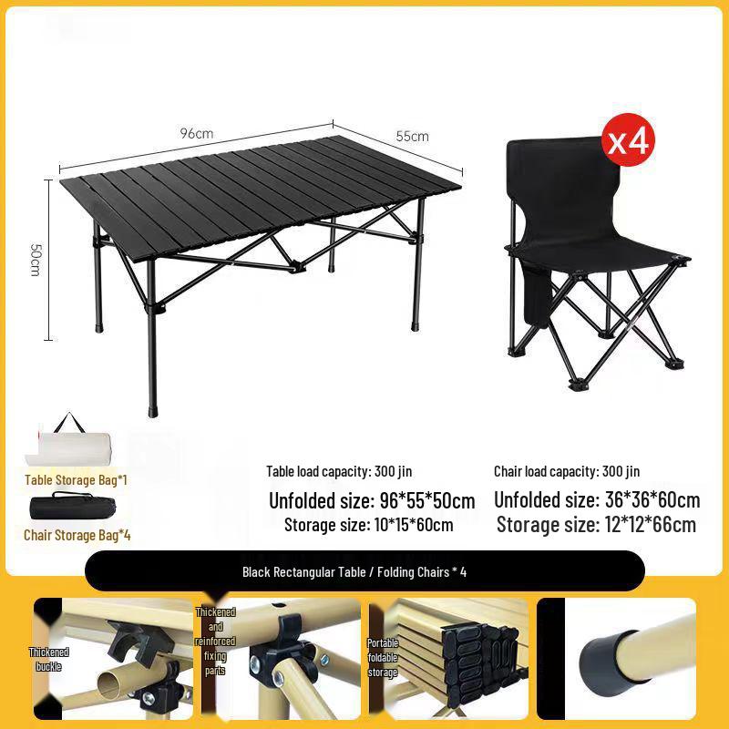 OIMG Outdoor Camping Folding Table & Chair Set