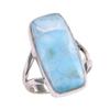 Natural Republic Larimar Gemstone 925 Solid Sterling Silver Gift Ring S.6 H4y71