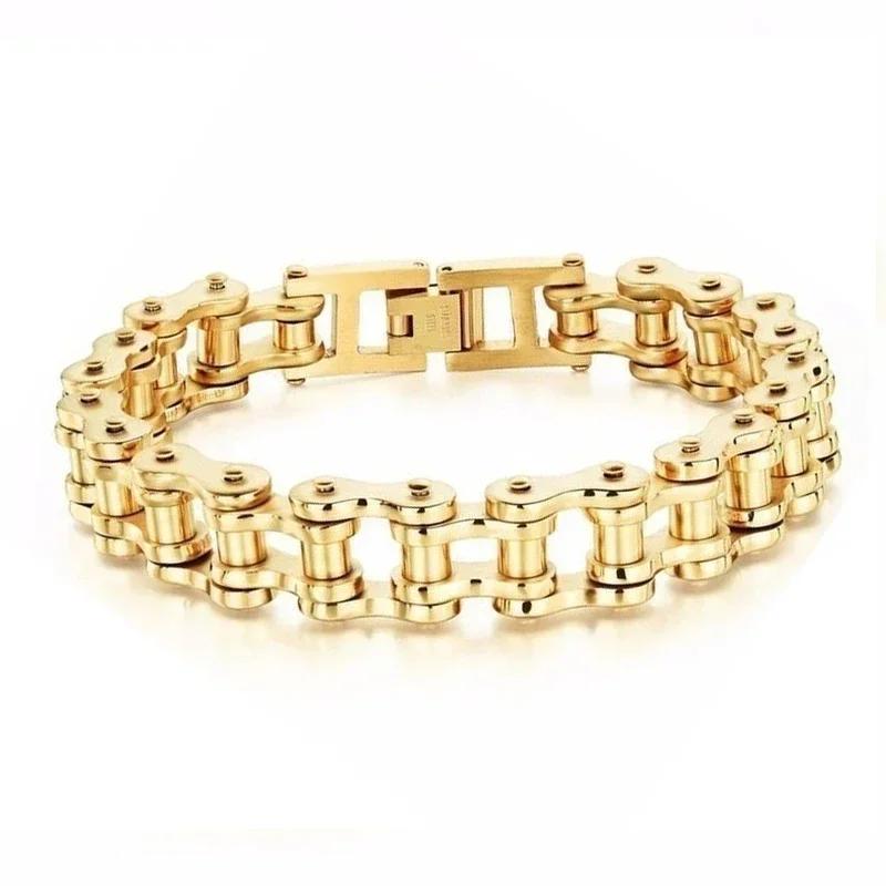 Rvs Biker Chain Armband Heren Armband Link Chain Motor Fiets Stijl Armbanden Mode Punk Armbanden Sieraden