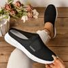 Einfarbige Pantoletten für Damen, Slip-On-Wanderschuhe mit weicher Sohle und Plateausohle, atmungsaktive Halbschuhe