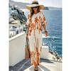 Dames Rond Hals Halve Mouw Bloemenprint Top en Wijde Pijpen Broek 2-delige Set