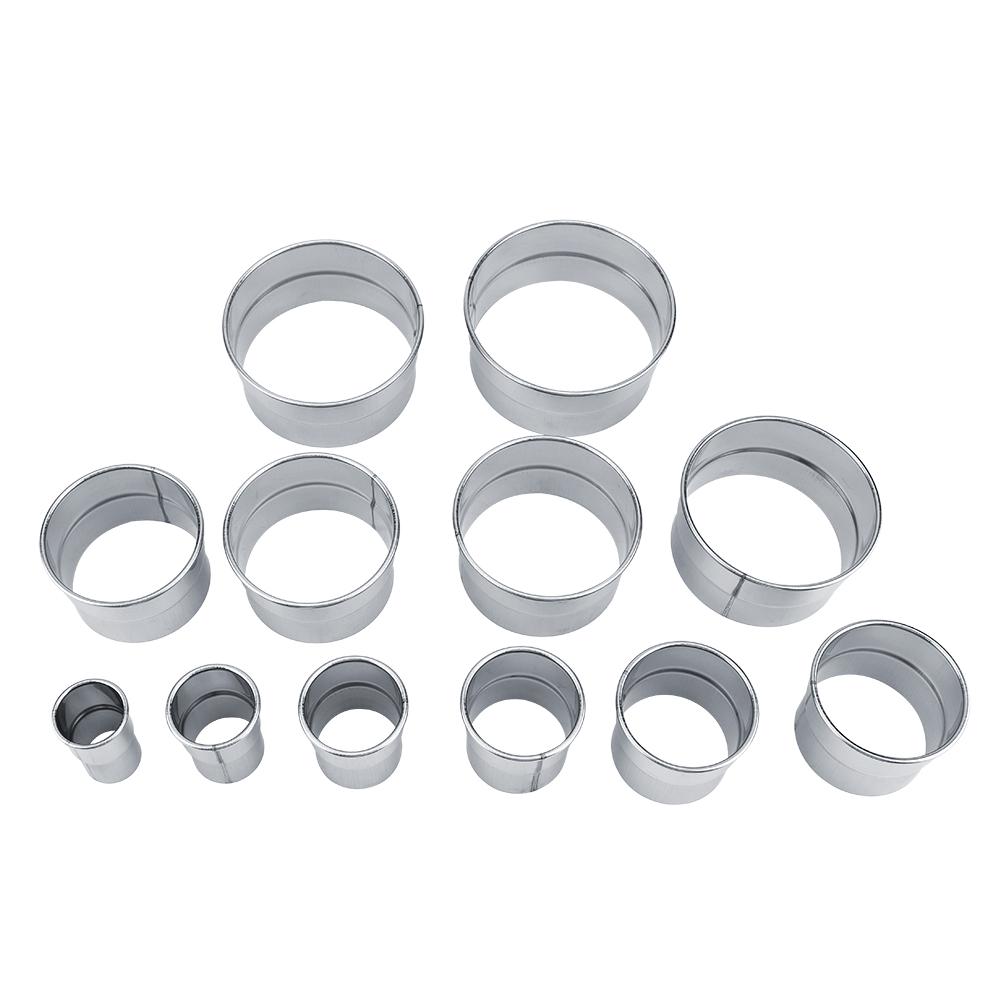 12 Stück Runde Ausstecher aus Edelstahl Backteig für Gebäck Mousse-Kuchen Pizza mit Premium Rostfreiem Zylindrischem Design