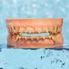 Double Glossy Charm Teeth Grillz rhinestone Tooth Caps Gift Men Women Jewelry  Tooth Socket
