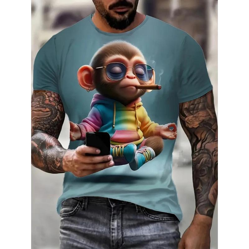

3D Printed Sunglasses Chicken T-Shirt For Men Fun Animal Pattern XXS