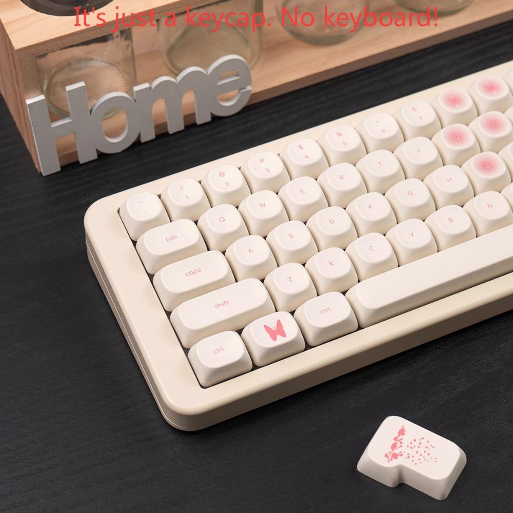 MOA Pink Heart Keycap Set PBT 123 Keys Teenage Girl Gift Keycap for MX Switch Modified Mechanical Keyboard Accessories