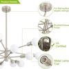 Modern Sputnik Chandeliers Light, 12-Light Chrome Chandeliers for Dining Room, Height Adjustable Ceiling Lights Farmhouse Chandelier for Kitchen
