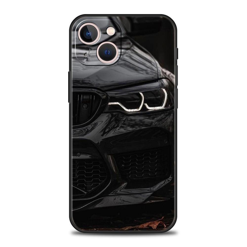 Cool Sports Black Car Phone Case Cover for iPhone 16 15 14 13 12 Pro Max XR XS 11 7 8 Plus Shockproof Silicone Soft Shell Capas