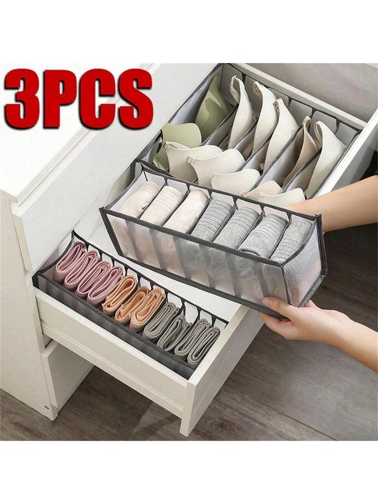 3/6/9PCS Home Underwear Storage Box, Jeans Storage Tool, Divided Format Storage Grid Dormitory Socks