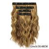 12 tommer 4 stk/sæt Clip-in Hårforlængelser Dame Kort Body Wave Paryk Hårstil Velegnet til Daglig Brug Varmebestandig Fiber Paryk Stykke